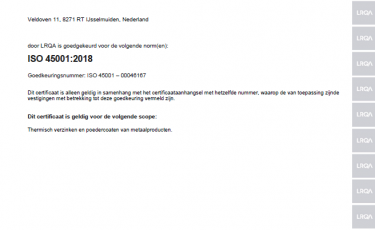 Rotocoat behaalt ISO 45001 certificaat